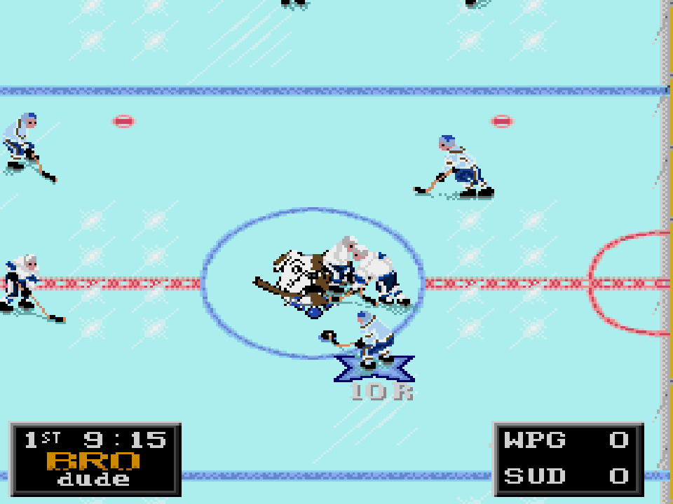 BROdude logo beneath the period and timer during gameplay